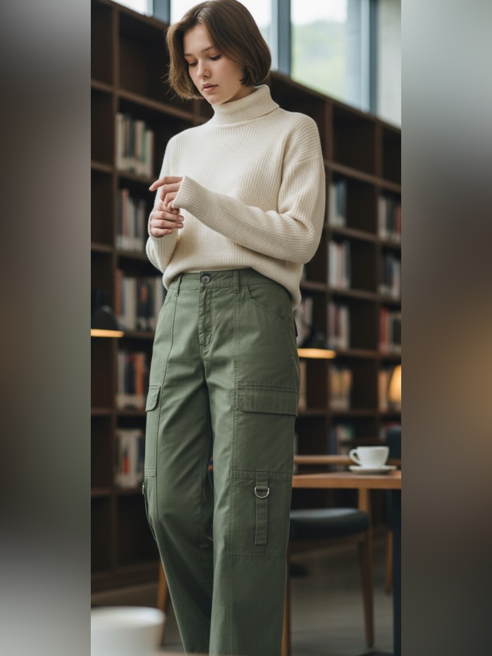No Boundaries Olive Cargo Pants Mid to High Rise Sz XS (0-2) Juniors